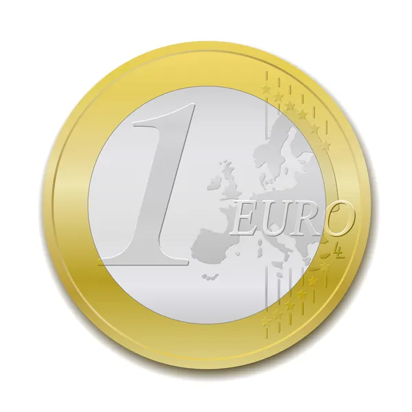 1 euro mynt — Stock vektor