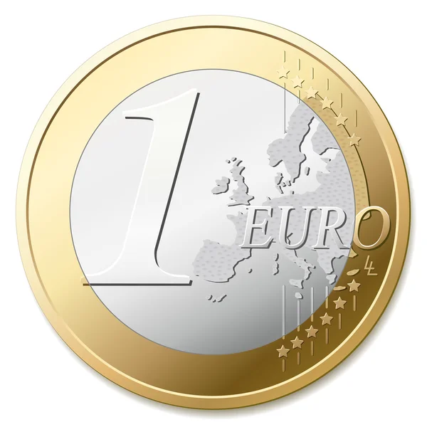 1 euro mynt — Stock vektor
