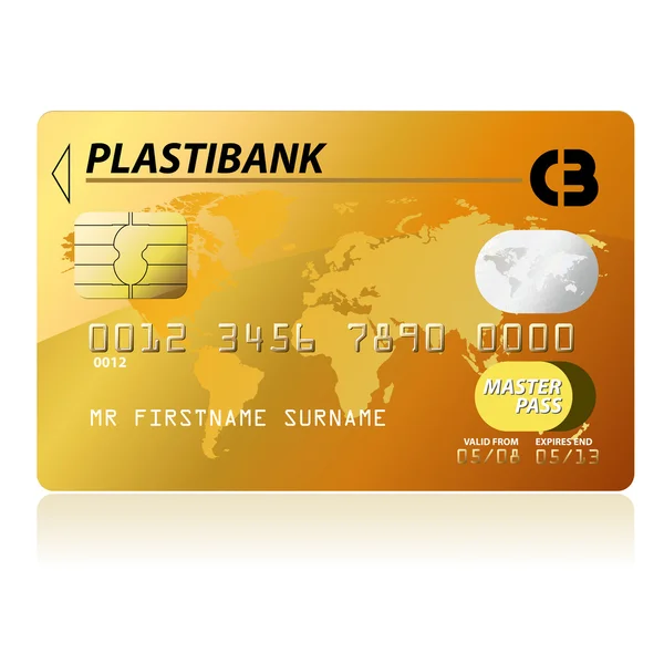 Cartão de crédito ouro — Vetor de Stock