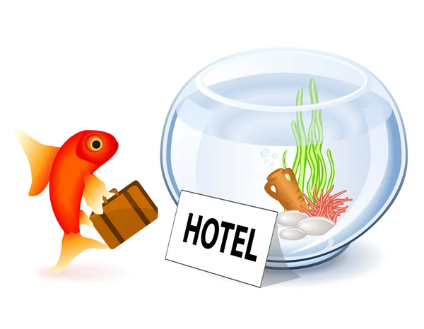 金魚のホテル — ストックベクタ