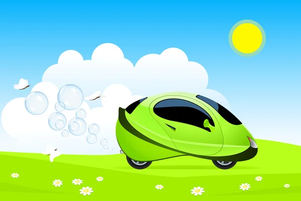 Concepto de coche de hidrógeno — Vector de stock