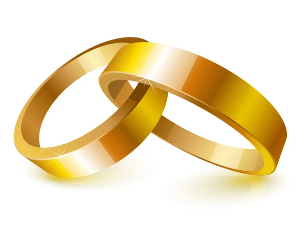 Gold wedding rings — Stock Vector