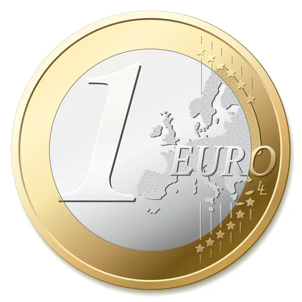 Munt van 1 euro — Stockvector