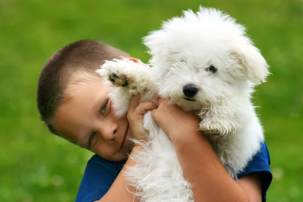 Stock image Boy and Puppy