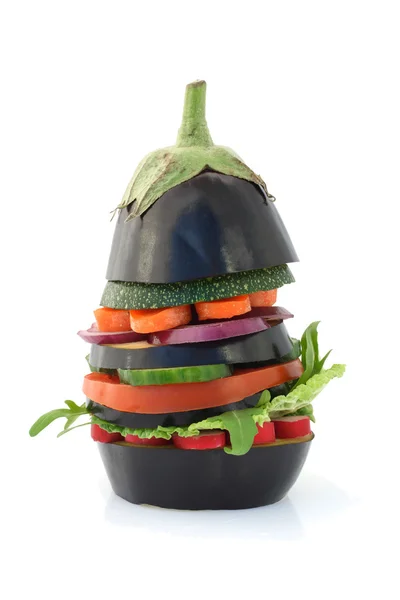 Eggplant burger Stock Photo