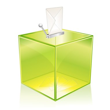 Green ballot box clipart