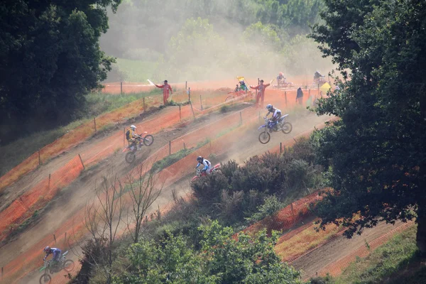 Motorcross in the dust — Stock Photo, Image
