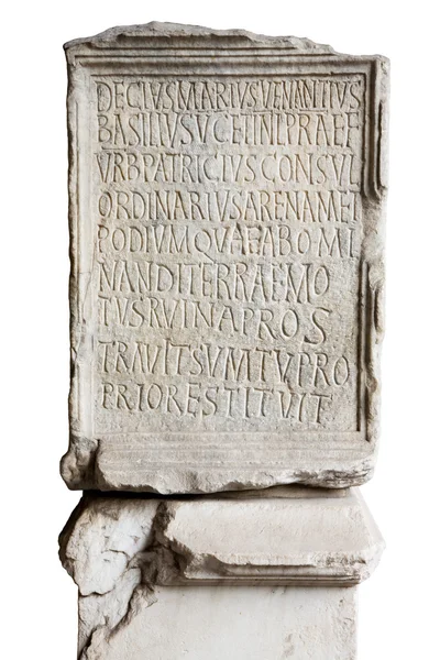 Engraved stone in Coliseum — Stock Photo, Image