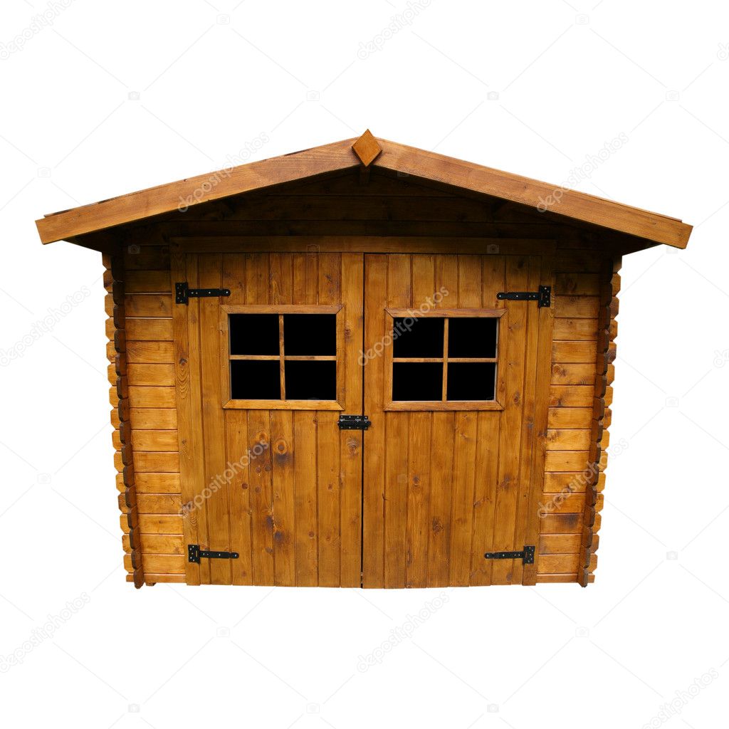 Wooden Garden Shed (Isolated)