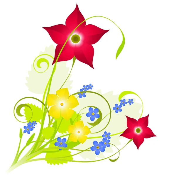 Φρέσκο floral σύνθεσή — Διανυσματικό Αρχείο