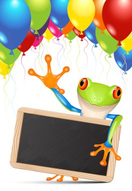 Little tree frog message clipart