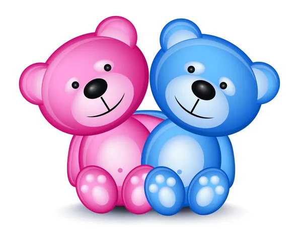 Couple ours en peluche — Image vectorielle