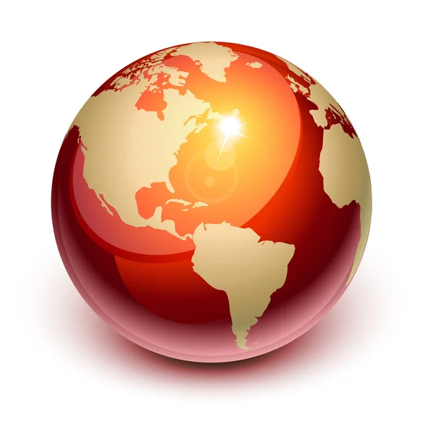 赤い地球のアイコンストックベクター ロイヤリティフリー赤い地球のアイコンイラスト Depositphotos