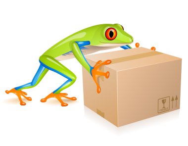 Delivery tree frog clipart