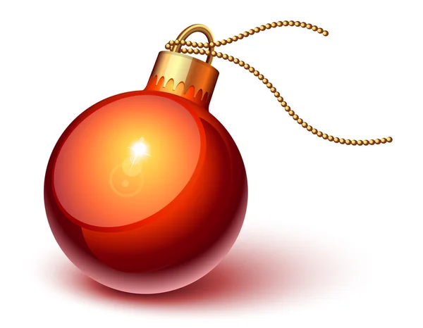 Ornement de Noël rouge brillant — Image vectorielle