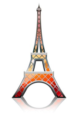 Eiffel tower orange clipart