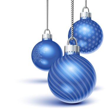 Blue christmas ornaments clipart