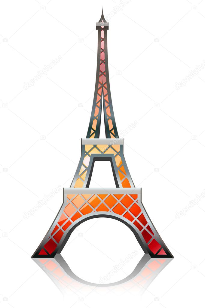 Eiffel tower orange