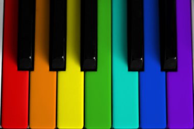 Rainbow colored piano