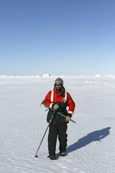 Horolezec na Antarktidě — Stock fotografie