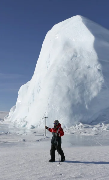 Bergbeklimmer op antarctica — Stockfoto