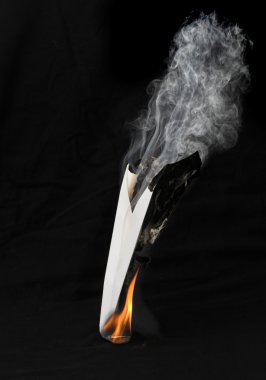 Paper airplane in flames clipart