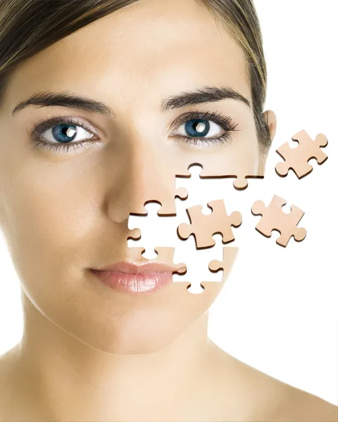 Puzzle face — Stock Photo, Image