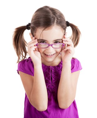 Girl with glasses clipart