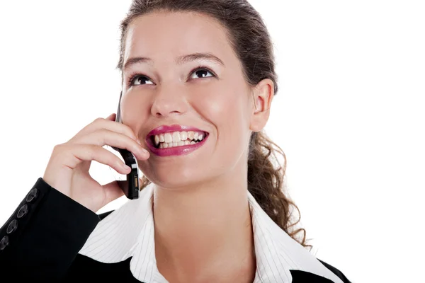 Affärskvinna pratar i telefon — Stockfoto