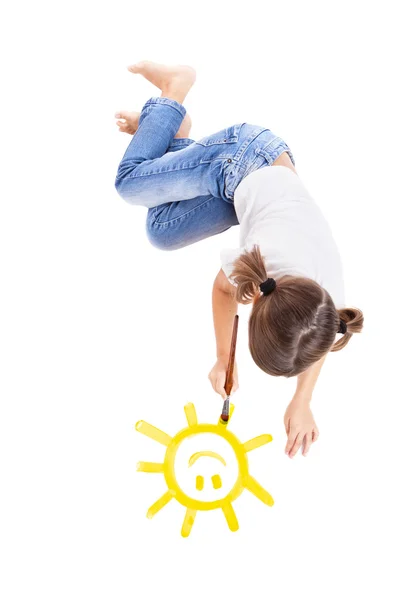Painting a happy sun — Stock Photo, Image