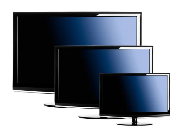 Tres televisores LCD — Foto de Stock