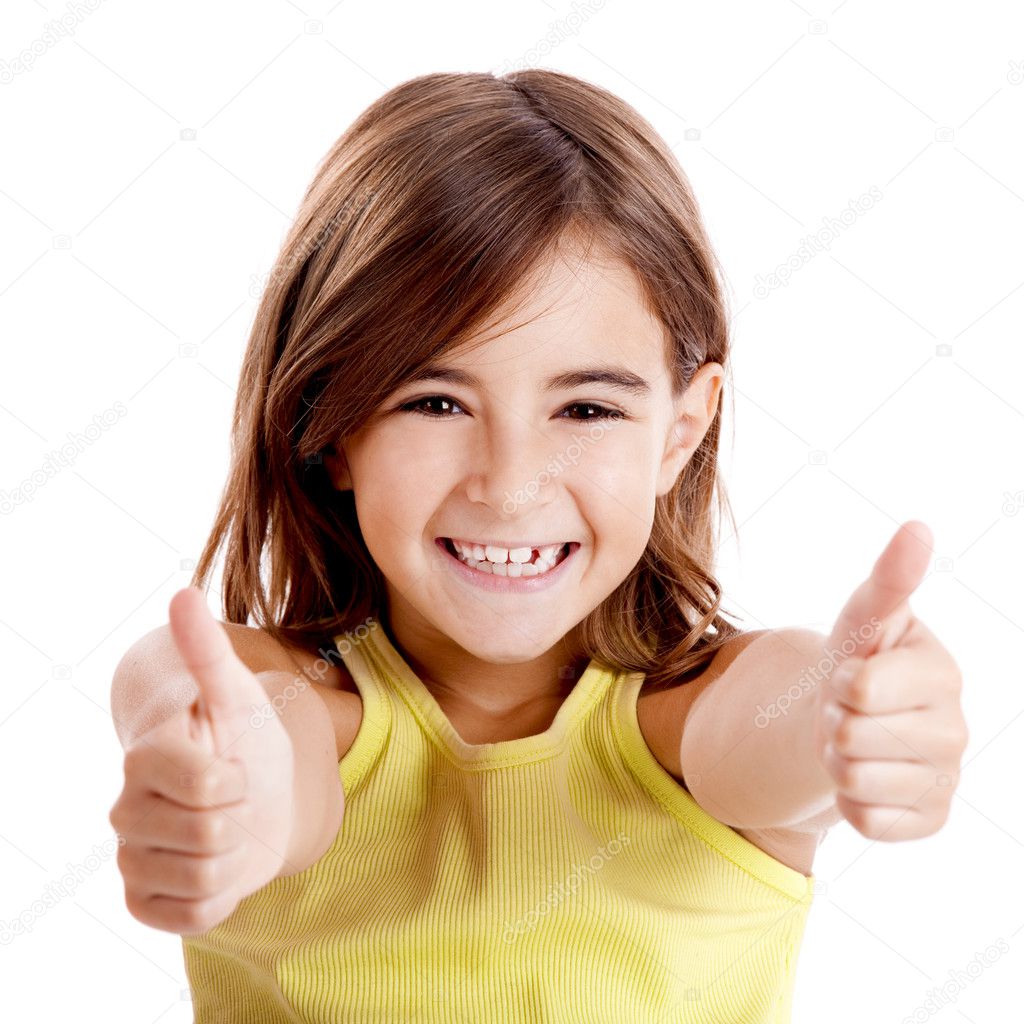 Girl with thumbs up