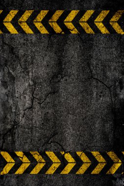 Asphalt background texture with construction signs clipart