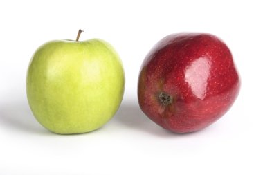 Resim üzerinde beyaz izole sağlıklı elma