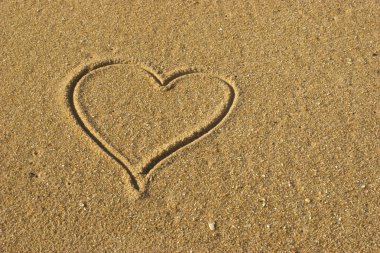 Picture of a Love message on a gold sand clipart