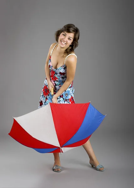 우산 여자 — 스톡 사진