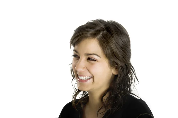 Молодая женщина улыбается — стоковое фото