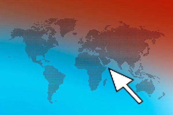 Präsentation Der Farbigen Weltkarte — Stockfoto