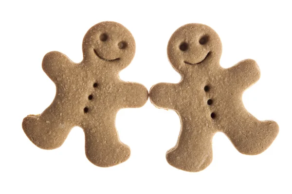 Hausgemachte Lebkuchen Mann Cookie Isoliert Auf Weißem Hintergrund — Stockfoto