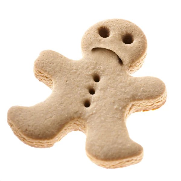 Triste pan di zenzero uomo cookie — Foto Stock