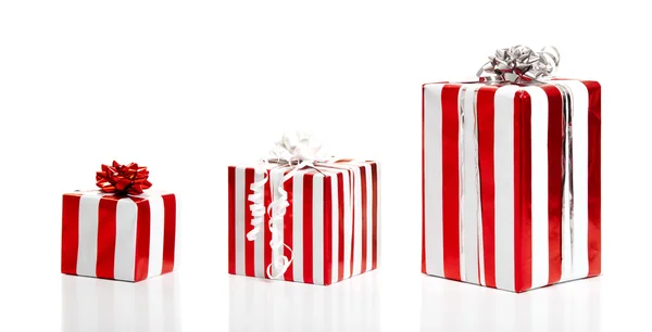 Presentes Natal Isolados Fundo Branco — Fotografia de Stock