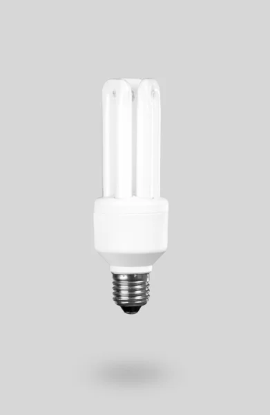 Fluorescent Light Bulb Gray Background — Stock Photo, Image
