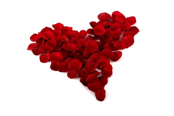 Rose petals Heart — Stock Photo, Image