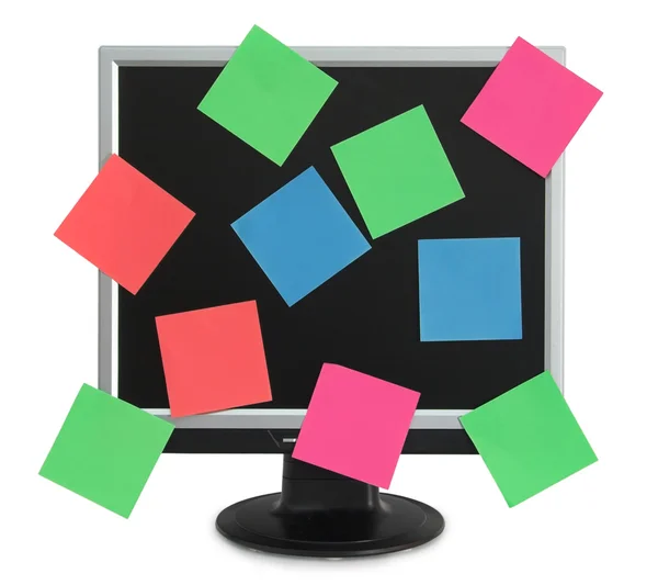 Postit in the monitor — Stock Photo, Image