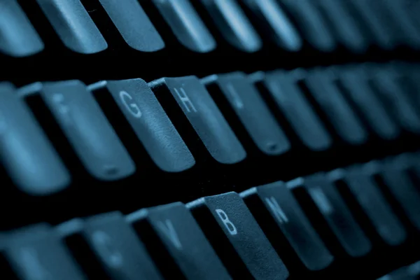Computer Keyboard Blue Toned — Stock Photo, Image