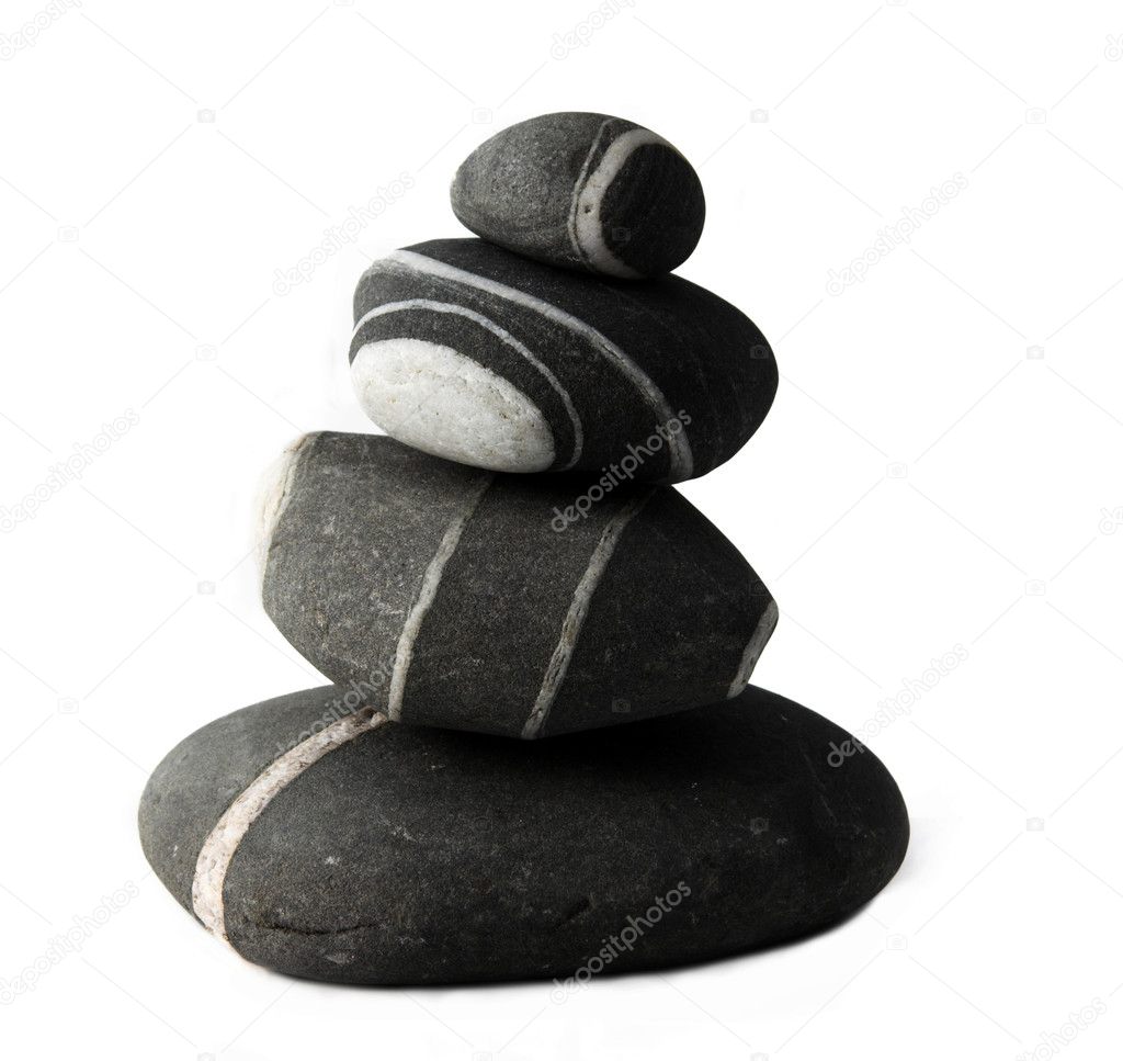 Stones isolated in a white background