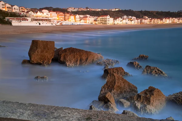 Paisaje Hermosa Playa Nazare Portugal —  Fotos de Stock