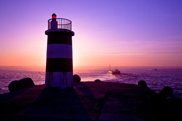 Belle Image Paysage Phare Coucher Soleil — Photo
