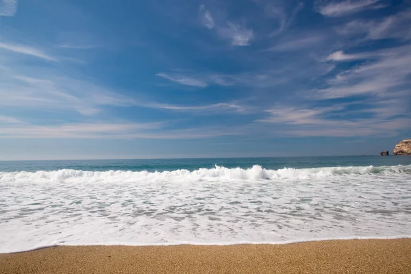 Краєвид Малюнок Прекрасний Пляж Від Назаре Португалія — стокове фото