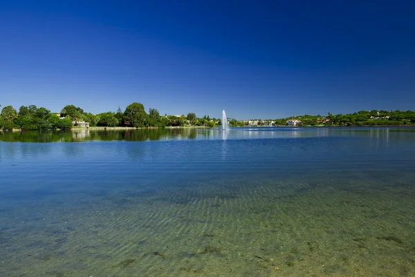 stock image Landscape picture of a beautiful artificial laggon - Quinta do Lago, Faro, Portugal